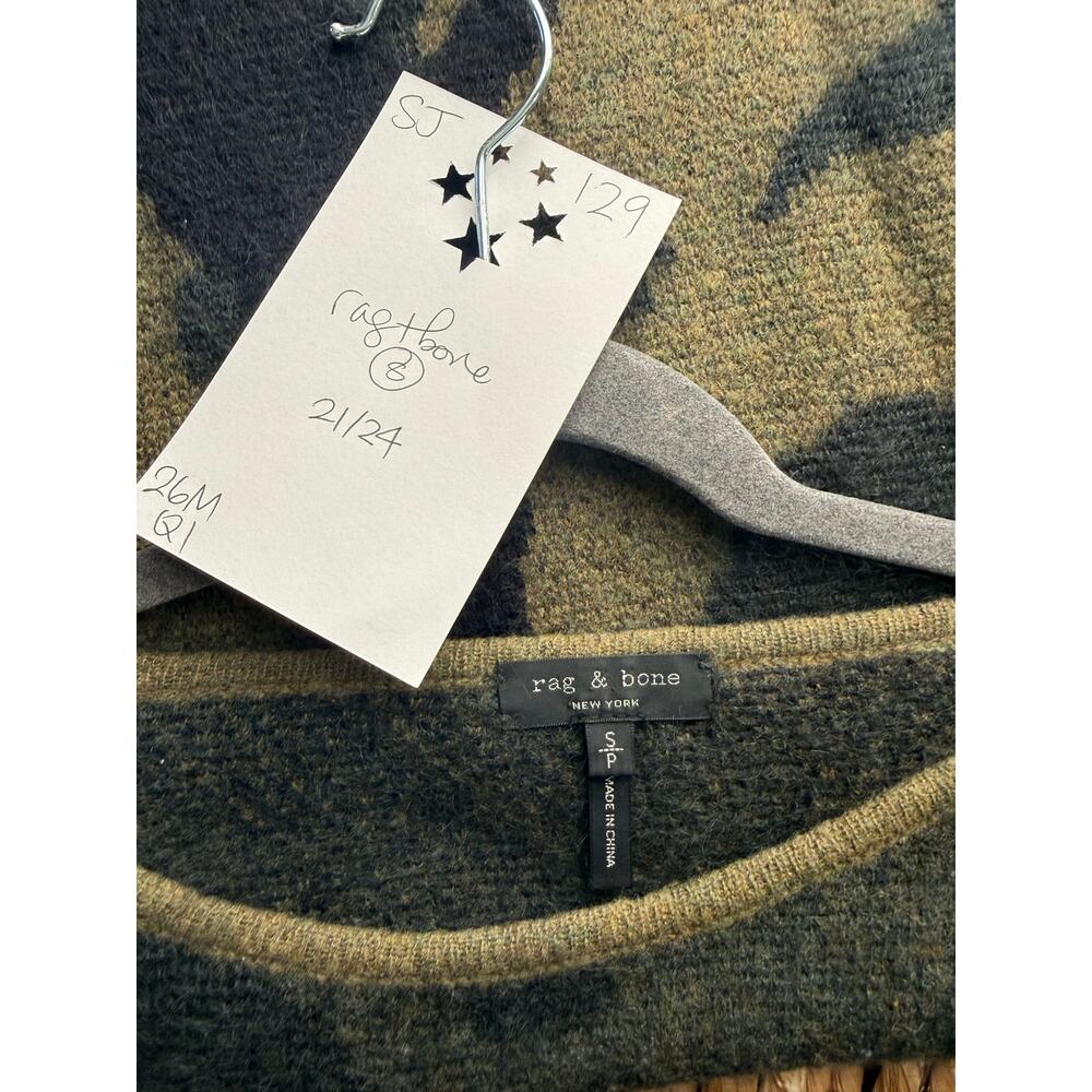 rag + bone Sweater Women's Small Camo Sinclair Wool Alpaca - Picture 3 of 6